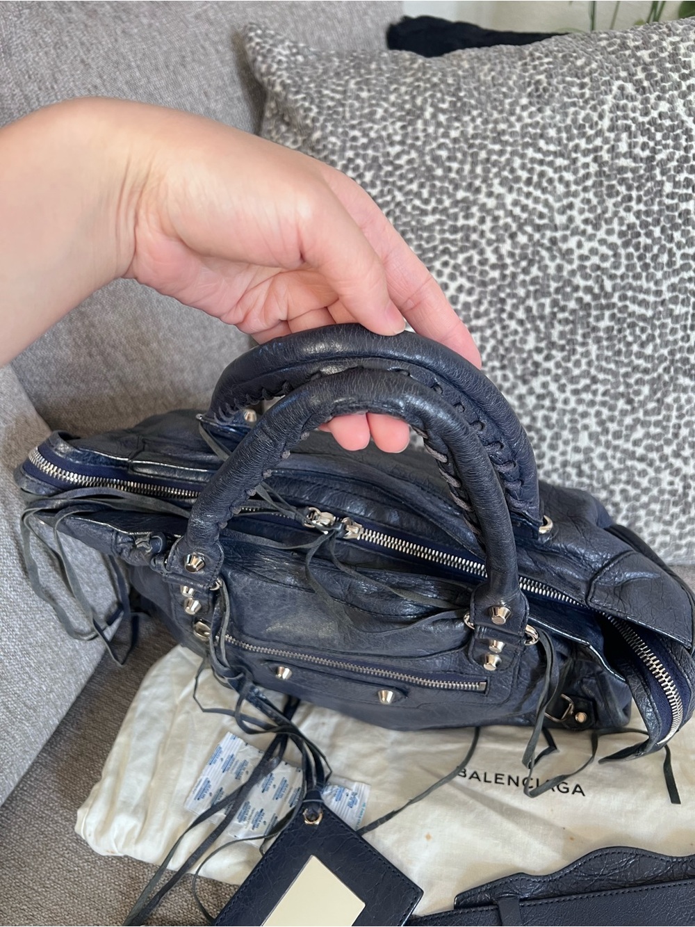 Balenciaga Authentic Vintage Le City Dark Blue Leather Bag - Picture 8 of 16